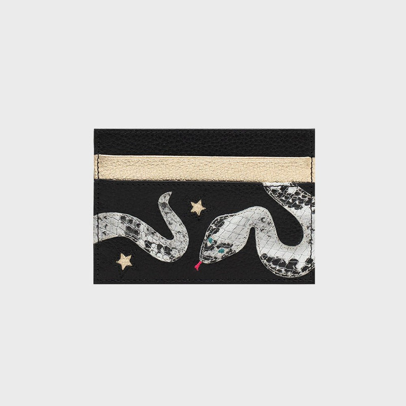 TARJETERO ANACONDA NEGRO PLATINO